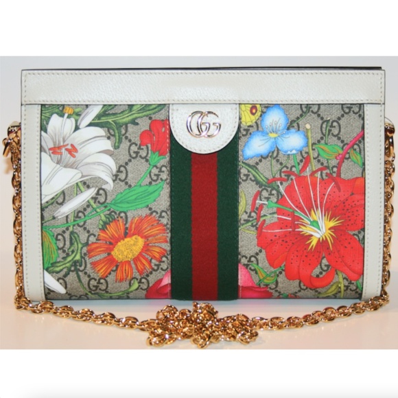 Gucci GG Supreme Marmont Web Flora Ophidia Shoulder Bag - Picture 2 of 8